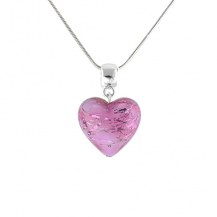 Sakura Flower necklace with sterling silver in Lampglas pearl