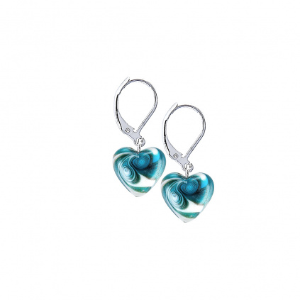 Azure Storm earrings with Lampglas pearl