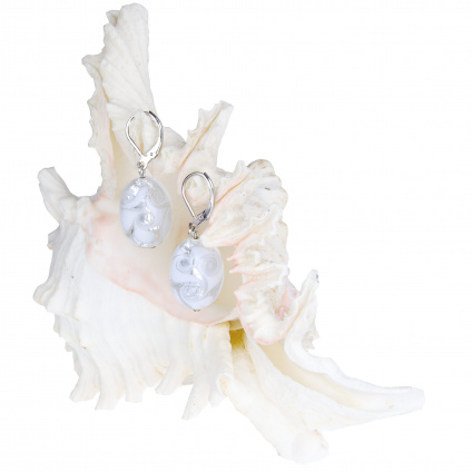 345 nausnice z lampovych perel white lace