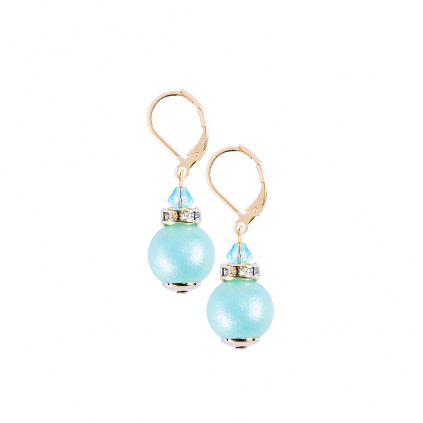 Turquoise Beauty earrings with Lampglas pearl