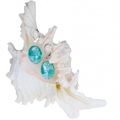 357 originalni nausnice z lampovych perel turquoise lace