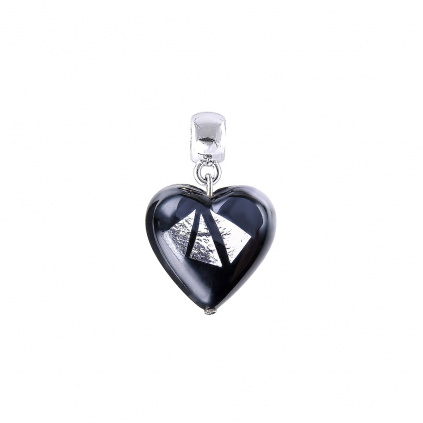 Falling In Love pendant with sterling silver in Lampglas pearl