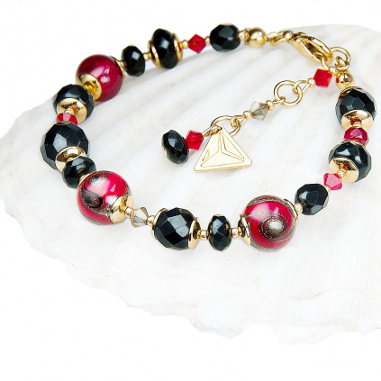 Fire Fantasy bracelet with Lampglas pearls
