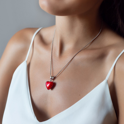 Pure Love distinctive necklace with 24K gold in Lampglas pearl