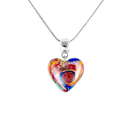 Výrazný náhrdelník Brave Heart s 24kt zlatem v perle Lampglas