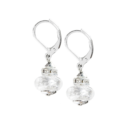 Módní náušnice Pure Diamond s perlami Lampglas