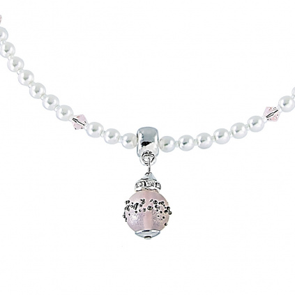 Zářivý náhrdelník Ester s perlou Lampglas