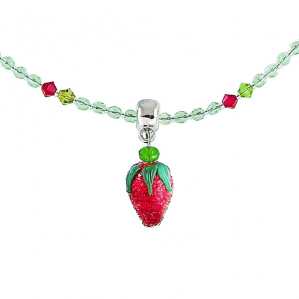 Šťavnatý náhrdelník Baby Strawberry s perlou Lampglas