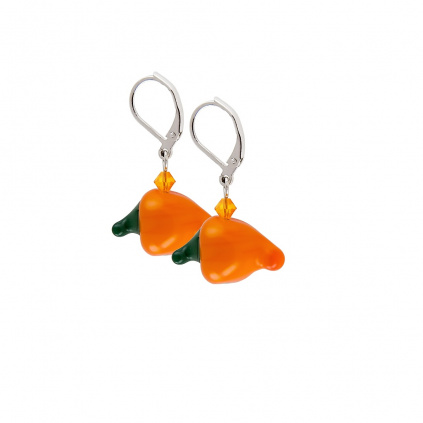 Imaginative rhodium-plated Cheerful Pepper earrings with Lampglas pearls