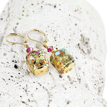 Romantic earrings Sleeping Beauty with Lampglas pearl