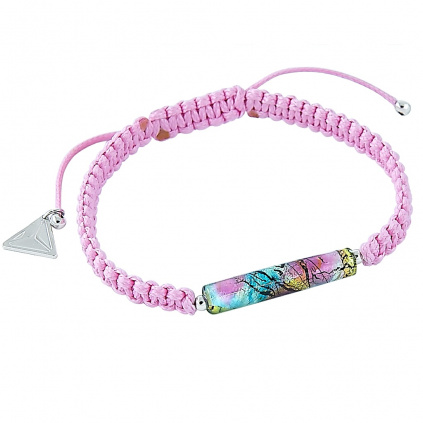 Něžný náramek Shamballa Pink Elegance s 24kt zlatem a stříbrem v perle Lampglas