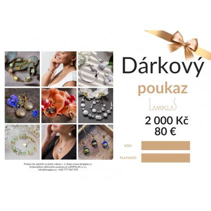 Gift voucher worth 2000 CZK/83.33 EUR