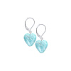 Turquoise Caress earrings with sterling silver in Lampglas pearls