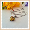 Enchanting Jungle Colors necklace with 24k gold in Lampglas pearl