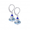 Triple Blue 2 earrings with Lampglas pearl