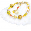 Bracelet Sunny Meadow with 24K gold in Lampglas pearl