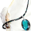 Distinctive Deep Sea necklace with sterling silver in Lampglas pearl