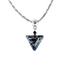 Náhrdelník Black Marble Triangle  s ryzím stříbrem v perle Lampglas