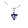 Evening Date Triangle necklace with 24K gold in Lampglas pearl