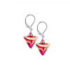 Passionate Story Triangle earrings with 24k gold in Lampglas pearls