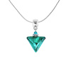 Green Triangle necklace with sterling silver in Lampglas pearl