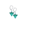 Green Triangle earrings with sterling silver in Lampglas pearls