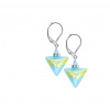 Morning Sky Triangle earrings with 24k gold in Lampglas pearls