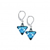 Sea Wave Triangle earrings with sterling silver in Lampglas pearls