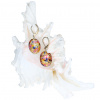 Beautiful Oasis earrings with 24k gold in Lampglas pearls