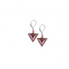 Sunset Triangle earrings with 24k gold in Lampglas pearls