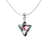 Crazy Triangle necklace with 24k gold in Lampglas pearl