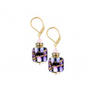 Sakura Cubes earrings with 24K gold in Lampglas pearl