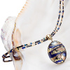 Egyptian Queen necklace with 24K gold in Lampglas pearl