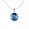 Sea Wave Amulet necklace with sterling silver in Lampglas pearl