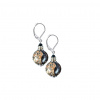 Midnight Sky earrings with 24K gold in Lampglas pearl