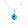 Blue Lagoon necklace with sterling silver in Lampglas pearl