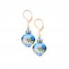 Sea Sun earrings with 24K gold in Lampglas pearl