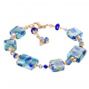 Cubic World bracelet with 24k gold in Lampglas pearls