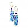 Cubic World earrings with 24K gold in Lampglas pearl