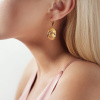 Romantic Roots earrings with 24K gold in Lampglas pearl