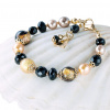 Golden Ground bracelet with 24kt gold in Lampglas pearls