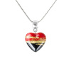 Necklace Red Black Heart with 24K gold in Lampglas pearl