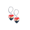 Red Black Heart earrings with 24K gold in Lampglas pearls