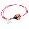 Bracelet Red Black Heart with 24K gold in Lampglas pearl
