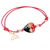 Bracelet Red Black Heart with 24K gold in Lampglas pearl