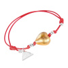 Bracelet Golden Heart-Red with 24K gold in Lampglas pearl