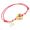 Bracelet Golden Heart-Red with 24K gold in Lampglas pearl