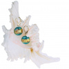 Earrings Turquoise Gold with 24K gold in Lampglas pearl