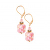 Dream of Pink earrings with 24K gold in Lampglas pearl