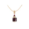Burgundy Cube necklace with a unique Lampglas pearl